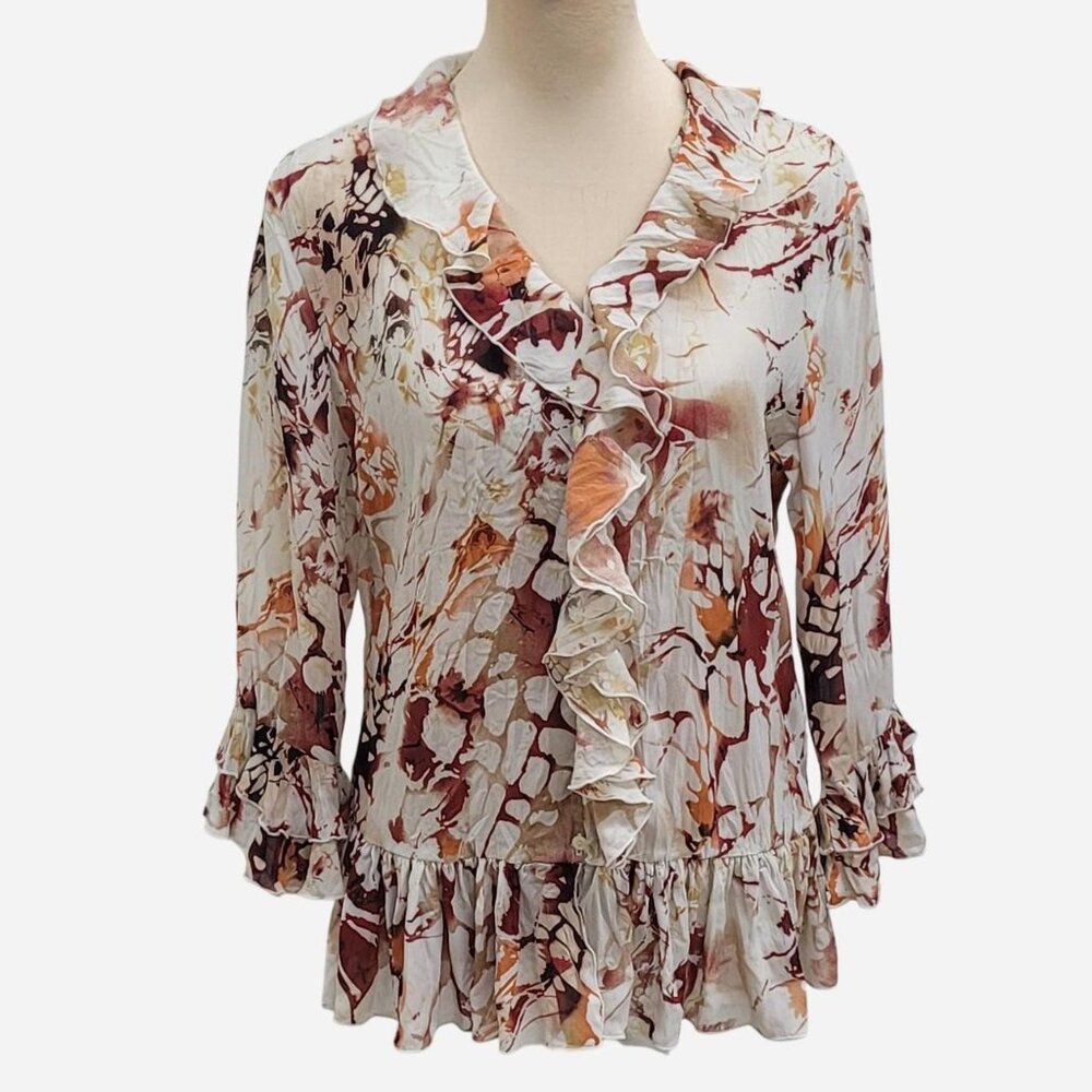 Essentials by Milano Floral Print Blouse (S)